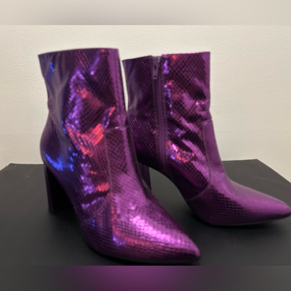 INC International Concepts Anila Purple Snake Block Boots -9-1/2M - Picture 2 of 16